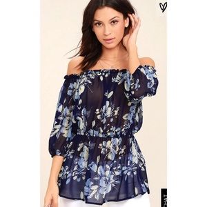 Lulu’s Sunny Hunny Floral Off The Shoulder Top